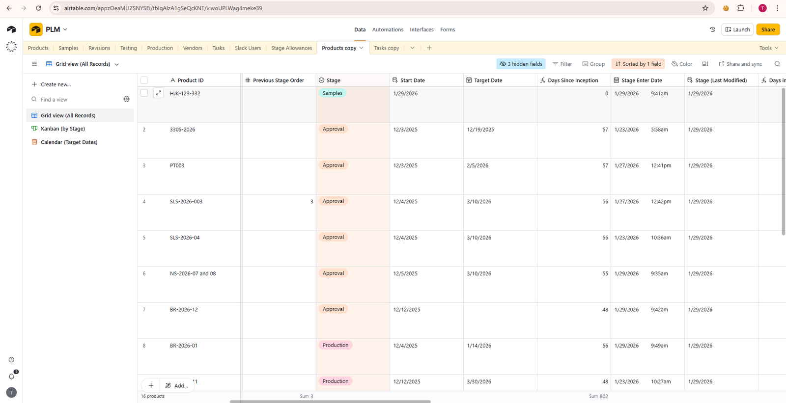 Airtable operational record management